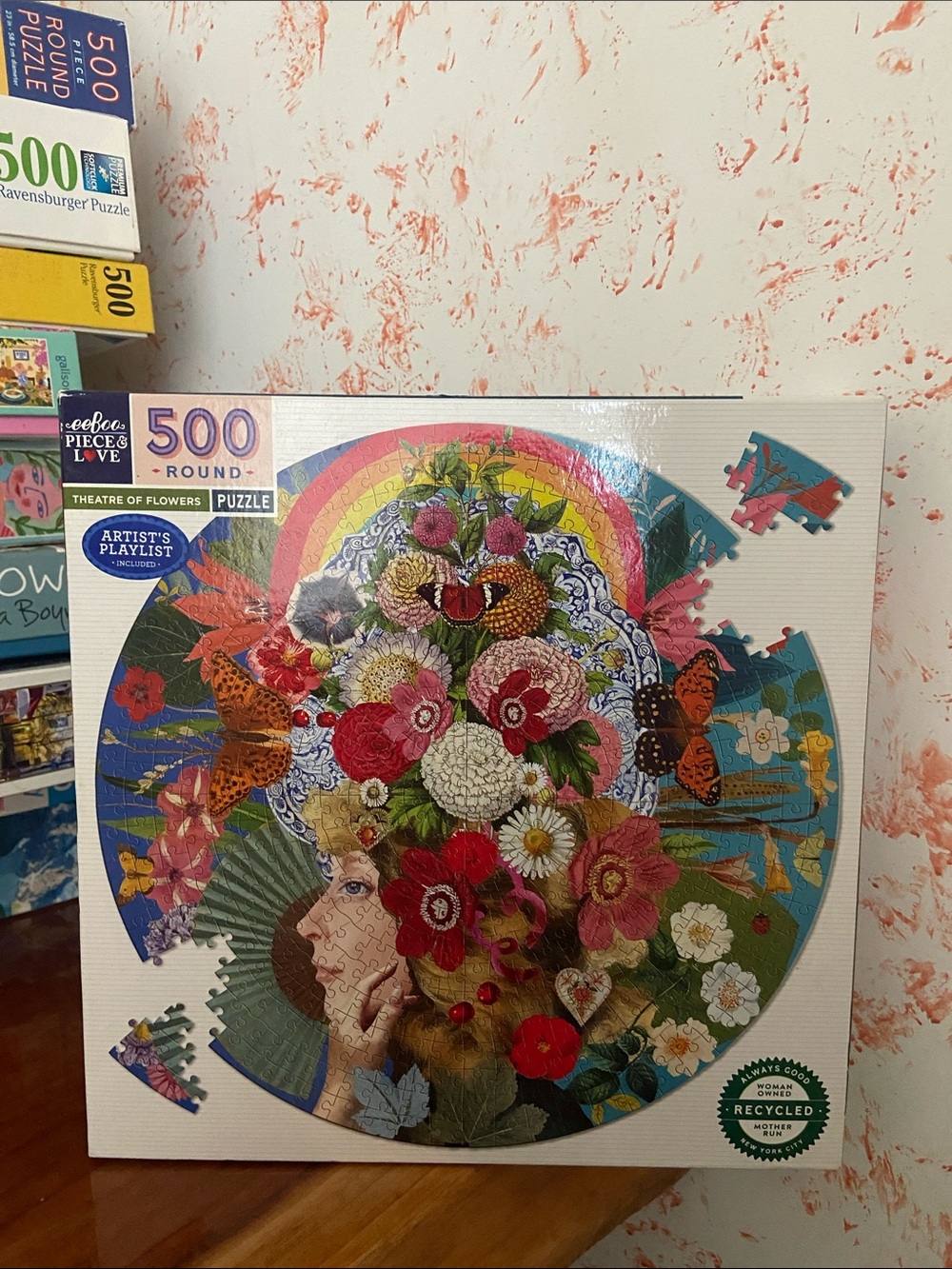 Eeboo Theatre Of Flowers - 500 Piece Round Puzzle